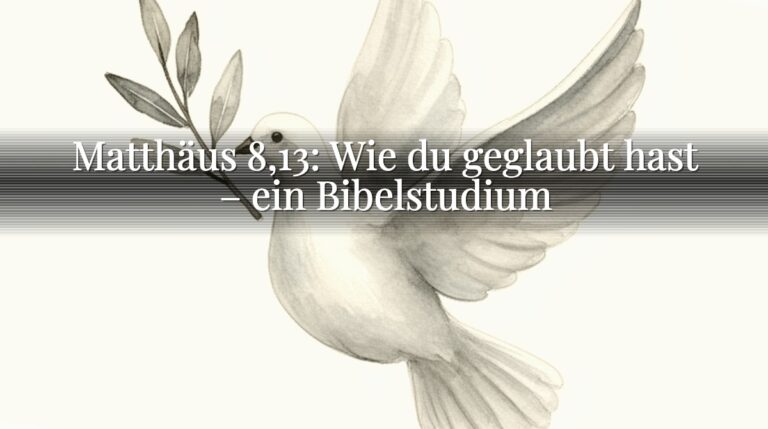 Matthäus 8,13: Wie du geglaubt hast – ein Bibelstudium