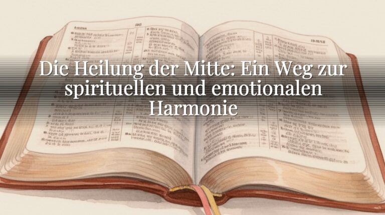 Die Heilung der Mitte: Ein Weg zur spirituellen und emotionalen Harmonie