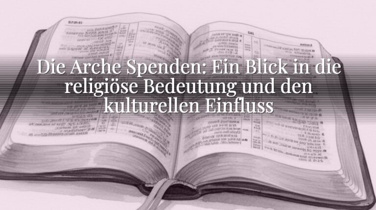 Die Arche Spenden: Ein Blick in die religiöse Bedeutung und den kulturellen Einfluss