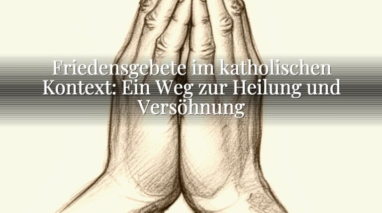 Friedensgebete im katholischen Kontext: Ein Weg zur Heilung und Versöhnung