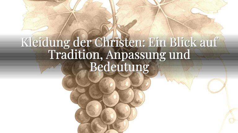 Kleidung der Christen: Ein Blick auf Tradition, Anpassung und Bedeutung