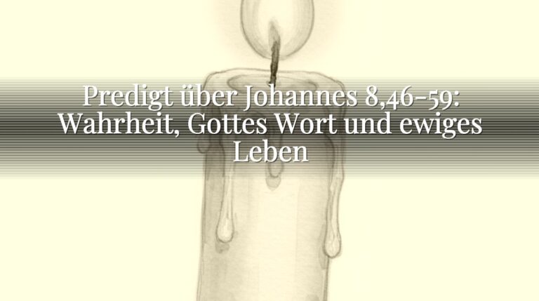 Predigt über Johannes 8,46-59: Wahrheit, Gottes Wort und ewiges Leben Predigt über Johannes 8,46-59: Wahrheit, Gottes Wort und ewiges Leben