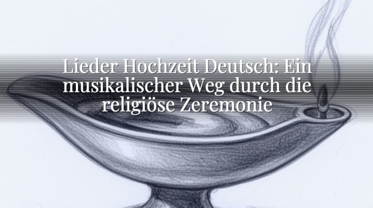 Lieder Hochzeit Deutsch: Ein musikalischer Weg durch die religiöse Zeremonie
