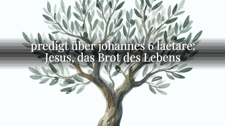 predigt über johannes 6 laetare: Jesus, das Brot des Lebens