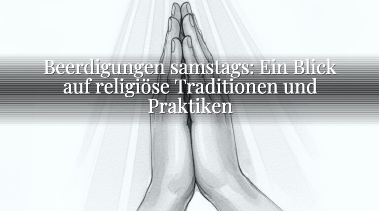 Beerdigungen samstags: Ein Blick auf religiöse Traditionen und Praktiken Beerdigungen samstags: Ein Blick auf religiöse Traditionen und Praktiken