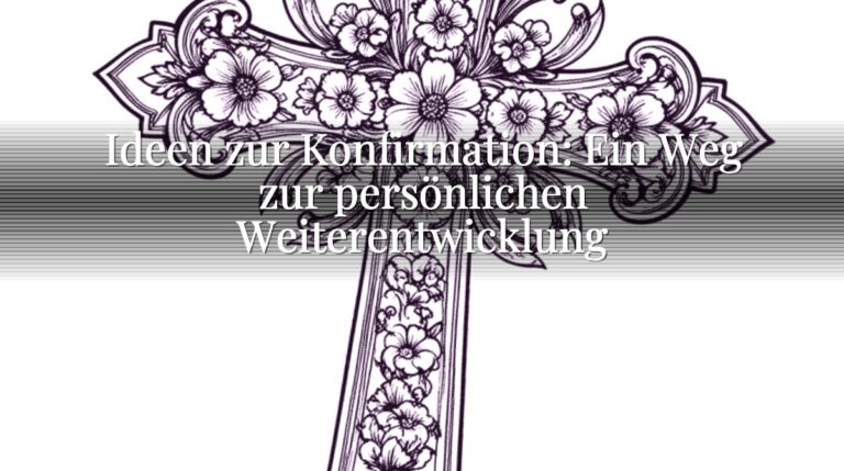 Ideen zur Konfirmation: Ein Weg zur persönlichen Weiterentwicklung Ideen zur Konfirmation: Ein Weg zur persönlichen Weiterentwicklung