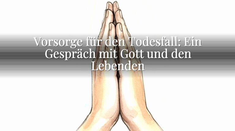 Vorsorge für den Todesfall: Ein Gespräch mit Gott und den Lebenden
