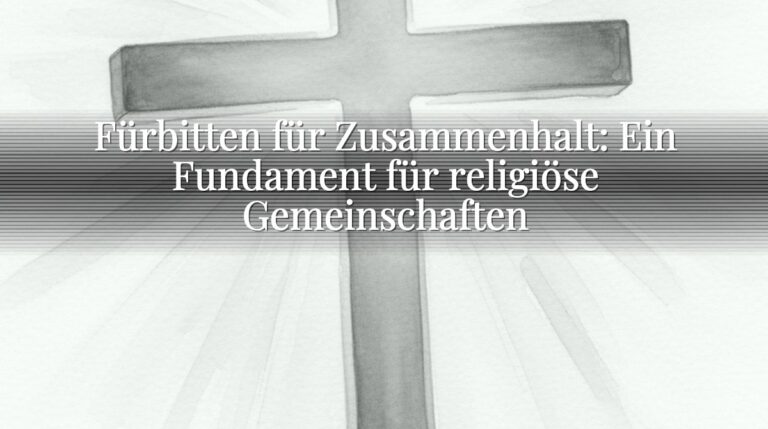 Fürbitten für Zusammenhalt: Ein Fundament für religiöse Gemeinschaften