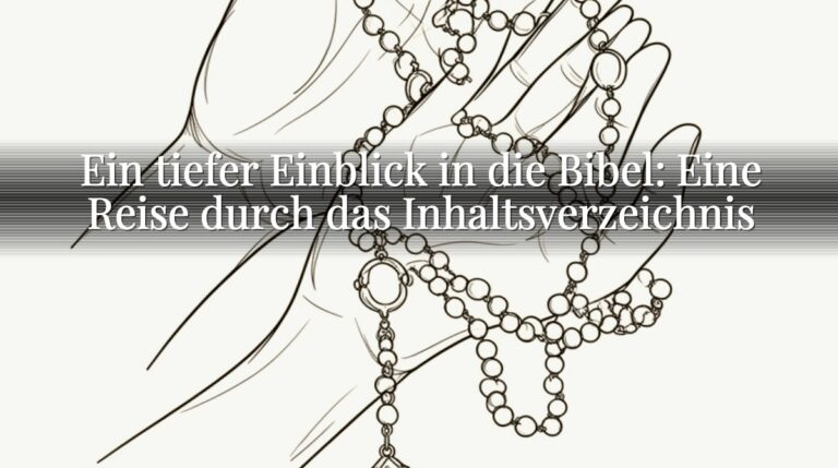 Ein tiefer Einblick in die Bibel: Eine Reise durch das Inhaltsverzeichnis