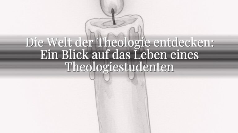 Die Welt der Theologie entdecken: Ein Blick auf das Leben eines Theologiestudenten