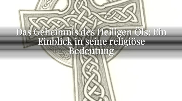Das Geheimnis des Heiligen Öls: Ein Einblick in seine religiöse Bedeutung