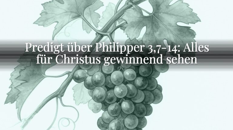 Predigt über Philipper 3,7-14: Alles für Christus gewinnend sehen