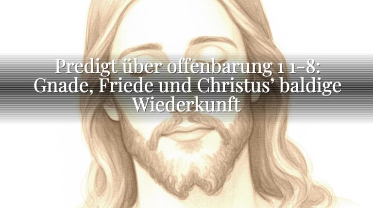 Predigt über offenbarung 1 1-8: Gnade, Friede und Christus’ baldige Wiederkunft