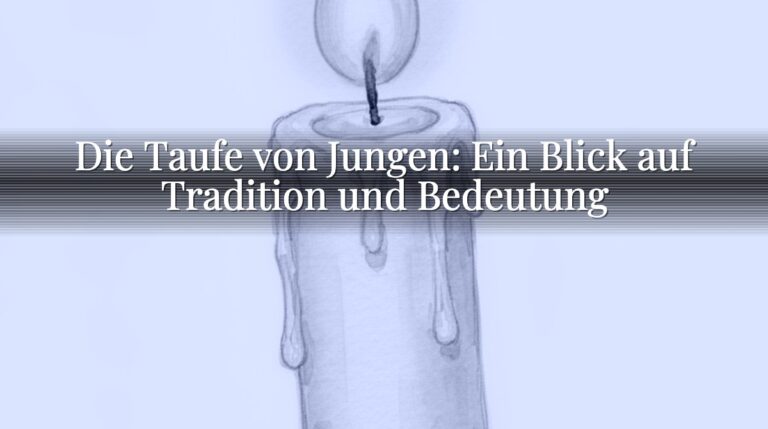 Die Taufe von Jungen: Ein Blick auf Tradition und Bedeutung Die Taufe von Jungen: Ein Blick auf Tradition und Bedeutung