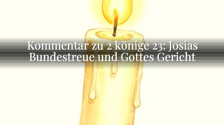 Kommentar zu 2 könige 23: Josias Bundestreue und Gottes Gericht