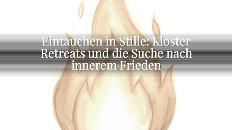Eintauchen in Stille: Kloster Retreats und die Suche nach innerem Frieden