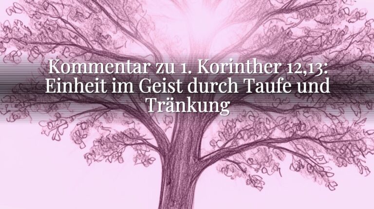Kommentar zu 1. Korinther 12,13: Einheit im Geist durch Taufe und Tränkung Kommentar zu 1. Korinther 12,13: Einheit im Geist durch Taufe und Tränkung