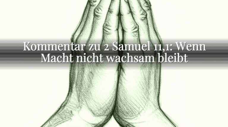 Kommentar zu 2 Samuel 11,1: Wenn Macht nicht wachsam bleibt Kommentar zu 2 Samuel 11,1: Wenn Macht nicht wachsam bleibt