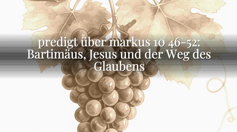 predigt über markus 10 46-52: Bartimäus, Jesus und der Weg des Glaubens