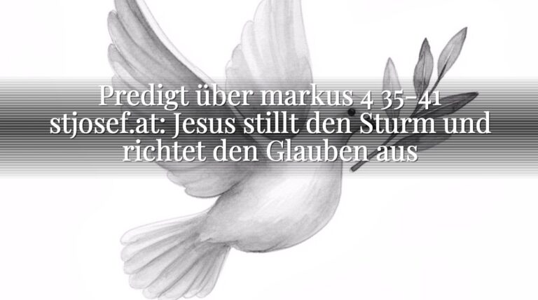 Predigt über markus 4 35-41 stjosef.at: Jesus stillt den Sturm und richtet den Glauben aus Predigt über markus 4 35-41 stjosef.at: Jesus stillt den Sturm und richtet den Glauben aus