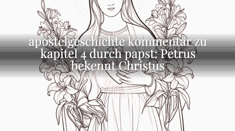 apostelgeschichte kommentar zu kapitel 4 durch papst: Petrus bekennt Christus