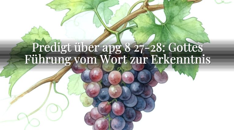 Predigt über apg 8 27-28: Gottes Führung vom Wort zur Erkenntnis