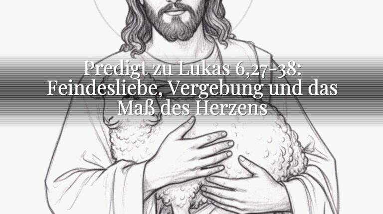 Predigt zu Lukas 6,27-38: Feindesliebe, Vergebung und das Maß des Herzens