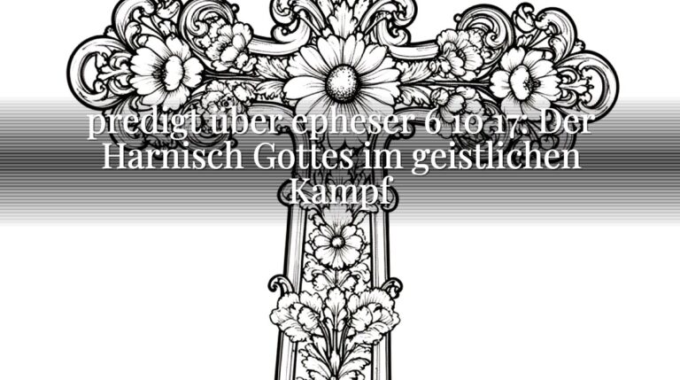 predigt über epheser 6 10 17: Der Harnisch Gottes im geistlichen Kampf
