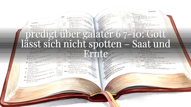 predigt über galater 6 7-10: Gott lässt sich nicht spotten – Saat und Ernte