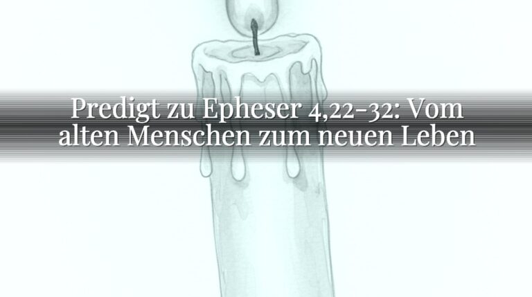 Predigt zu Epheser 4,22-32: Vom alten Menschen zum neuen Leben