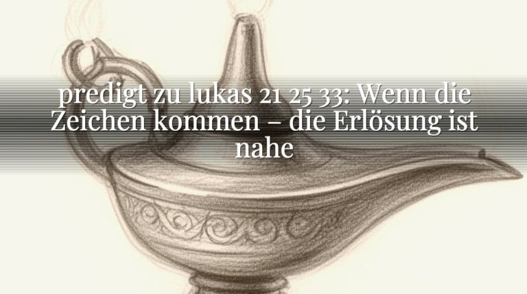 predigt zu lukas 21 25 33: Wenn die Zeichen kommen – die Erlösung ist nahe
