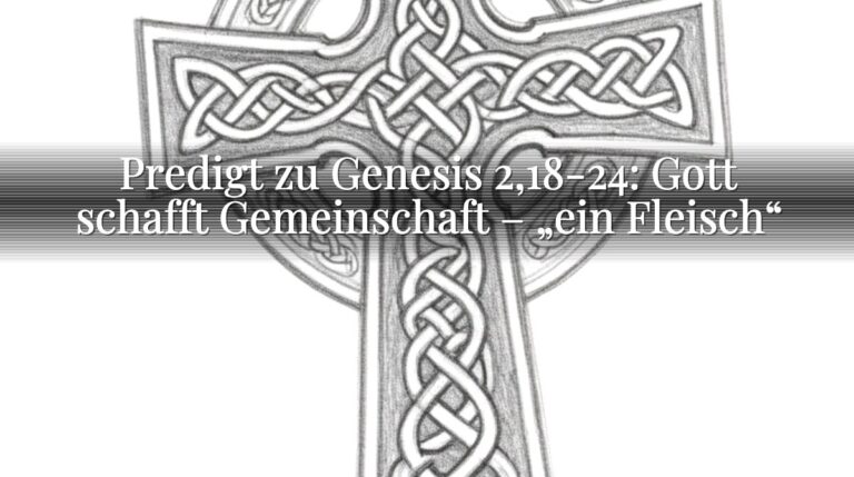 Predigt zu Genesis 2,18-24: Gott schafft Gemeinschaft – „ein Fleisch“
