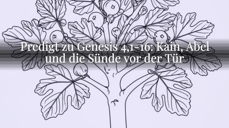Predigt zu Genesis 4,1-16: Kain, Abel und die Sünde vor der Tür