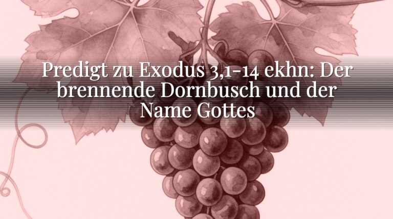 Predigt zu Exodus 3,1-14 ekhn: Der brennende Dornbusch und der Name Gottes Predigt zu Exodus 3,1-14 ekhn: Der brennende Dornbusch und der Name Gottes