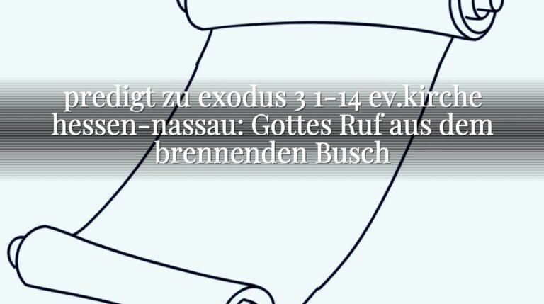 predigt zu exodus 3 1-14 ev.kirche hessen-nassau: Gottes Ruf aus dem brennenden Busch