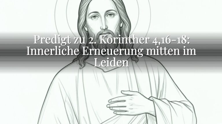 Predigt zu 2. Korinther 4,16-18: Innerliche Erneuerung mitten im Leiden