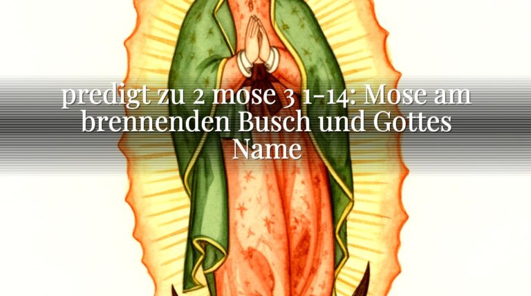 predigt zu 2 mose 3 1-14: Mose am brennenden Busch und Gottes Name