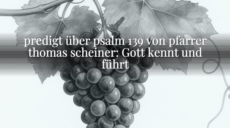 predigt über psalm 139 von pfarrer thomas scheiner: Gott kennt und führt