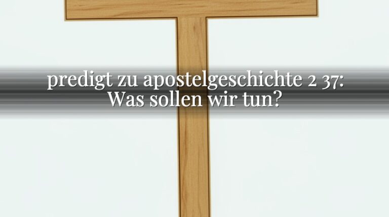 predigt zu apostelgeschichte 2 37: Was sollen wir tun?