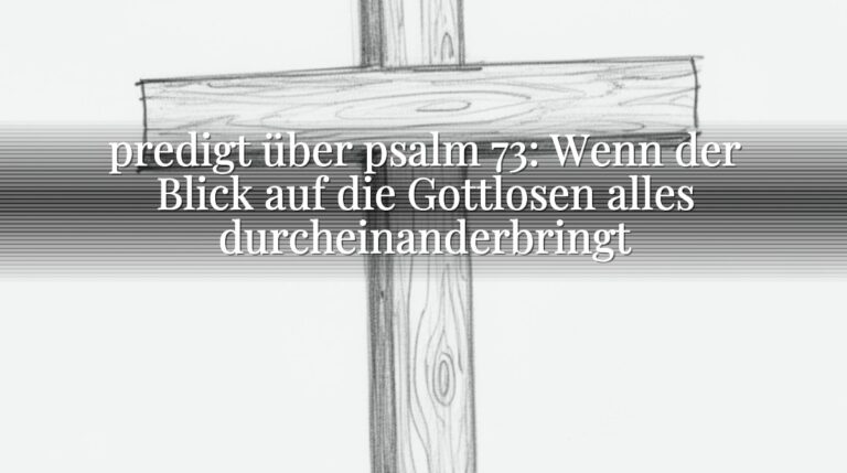 predigt über psalm 73: Wenn der Blick auf die Gottlosen alles durcheinanderbringt