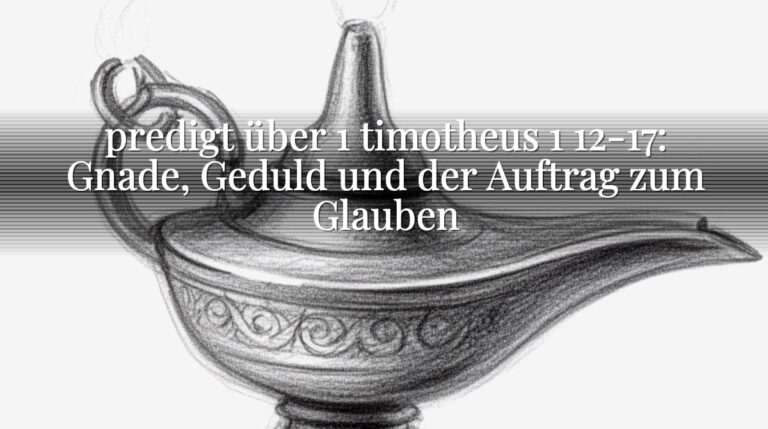 predigt über 1 timotheus 1 12-17: Gnade, Geduld und der Auftrag zum Glauben