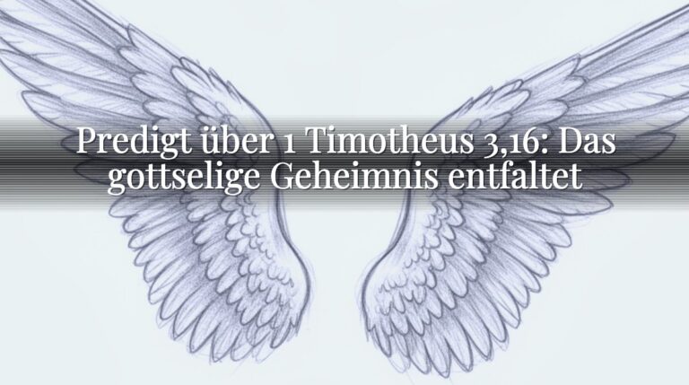 Predigt über 1 Timotheus 3,16: Das gottselige Geheimnis entfaltet