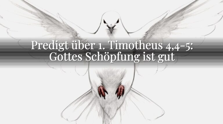 Predigt über 1. Timotheus 4,4-5: Gottes Schöpfung ist gut