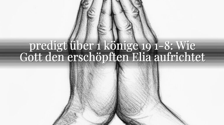predigt über 1 könige 19 1-8: Wie Gott den erschöpften Elia aufrichtet