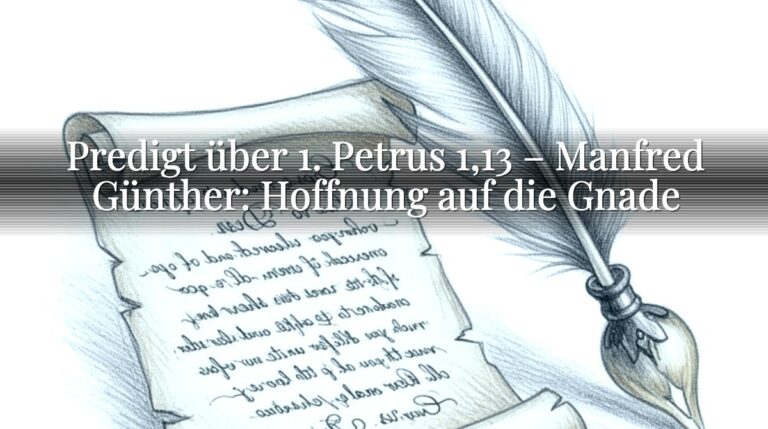 Predigt über 1. Petrus 1,13 – Manfred Günther: Hoffnung auf die Gnade
