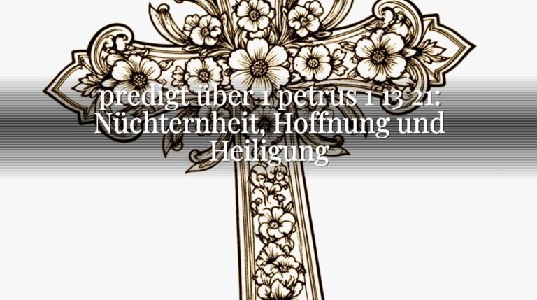 predigt über 1 petrus 1 13 21: Nüchternheit, Hoffnung und Heiligung