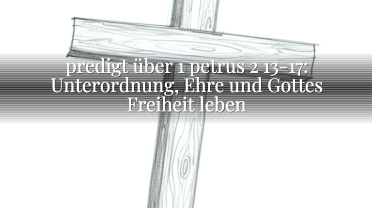predigt über 1 petrus 2 13-17: Unterordnung, Ehre und Gottes Freiheit leben