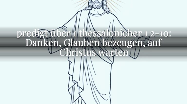 predigt über 1 thessalonicher 1 2-10: Danken, Glauben bezeugen, auf Christus warten