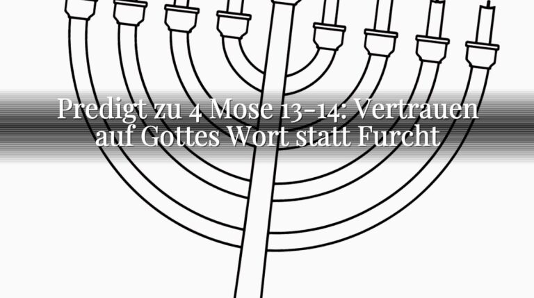 Predigt zu 4 Mose 13-14: Vertrauen auf Gottes Wort statt Furcht