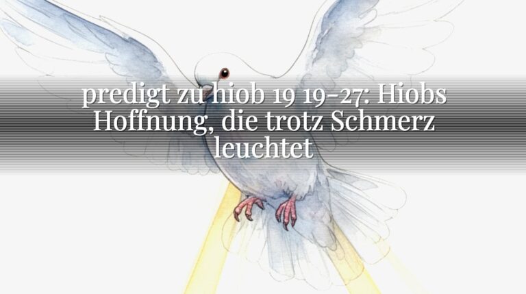 predigt zu hiob 19 19-27: Hiobs Hoffnung, die trotz Schmerz leuchtet